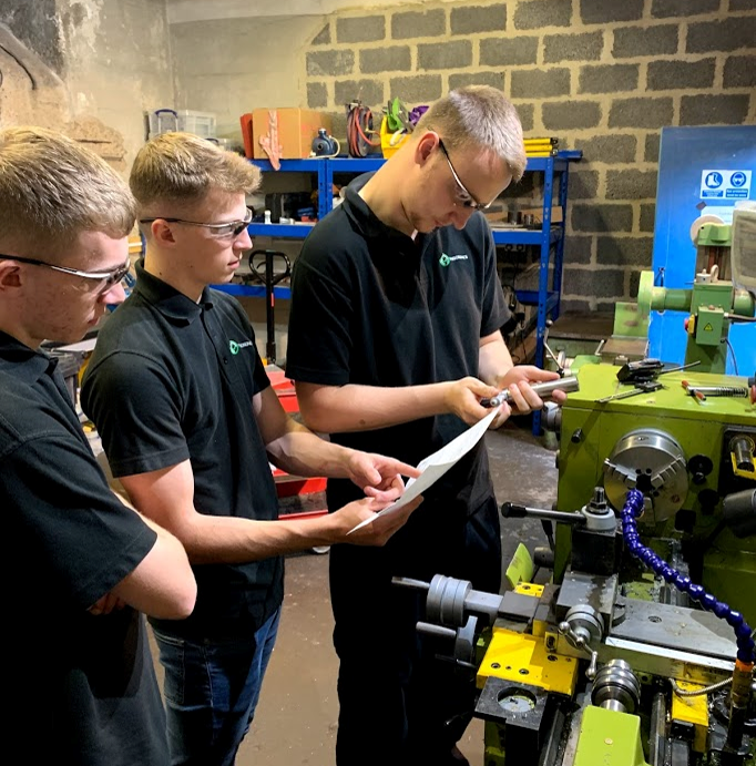 Engineering apprentices at work